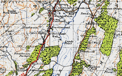 Old map of Brantwood in 1947