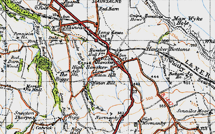 Old map of Hawsker in 1947