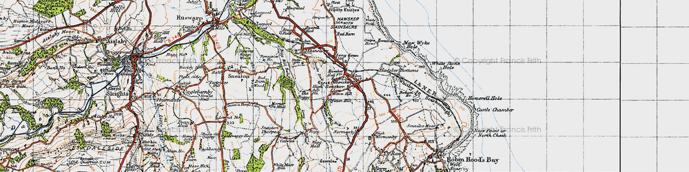 Old map of Hawsker in 1947