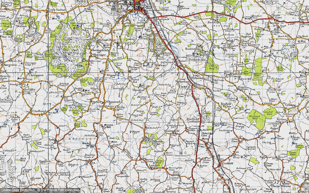 Old Map of Hawstead Green, 1946 in 1946
