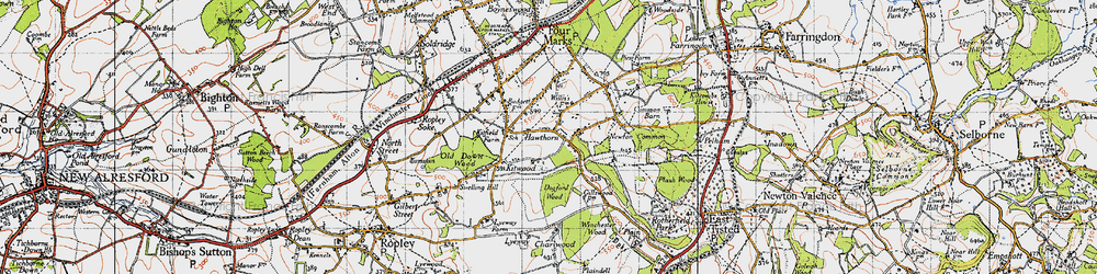 Old map of Hawthorn in 1945