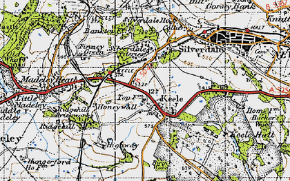 Old map of Hawthorns in 1946