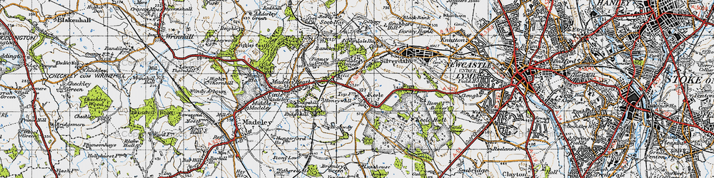 Old map of Bromley Green in 1946