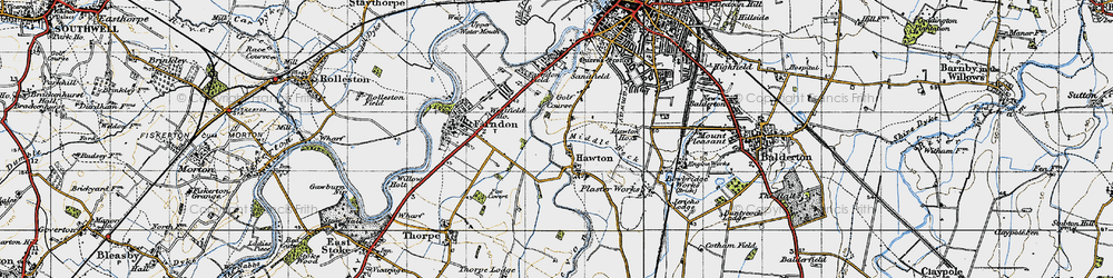 Old map of Hawton in 1946