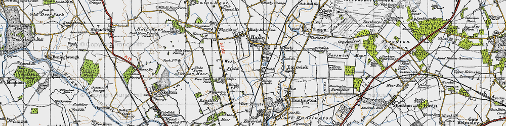 Old map of Haxby in 1947