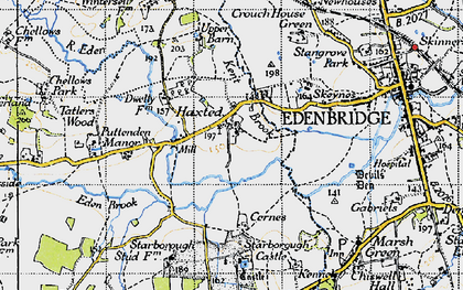 Old map of Haxted in 1946