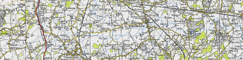 Old map of Haxted in 1946