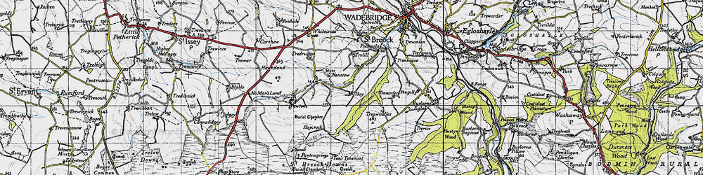 Old map of Trevorder in 1946