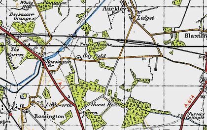 Old map of Hay Field in 1947
