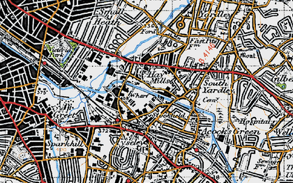 Old map of Hay Mills in 1947