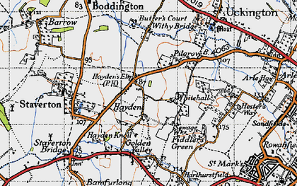 Old map of Hayden in 1946