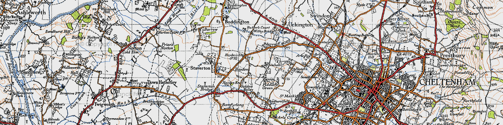 Old map of Hayden in 1946