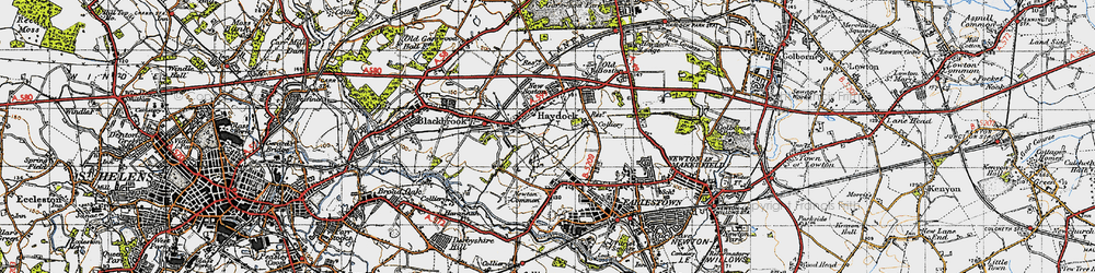 Old map of Haydock in 1947