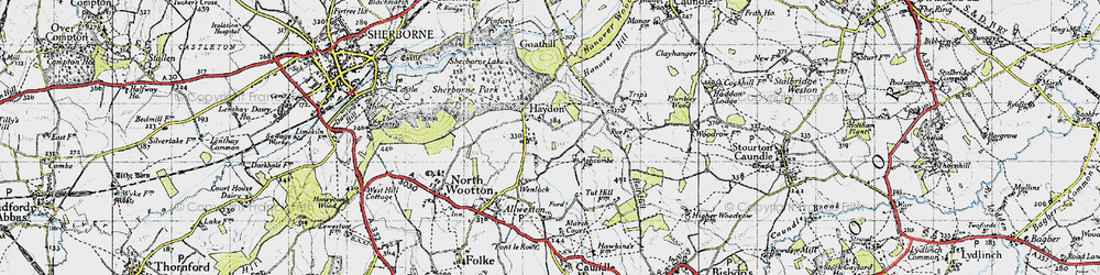 Old map of Haydon in 1945