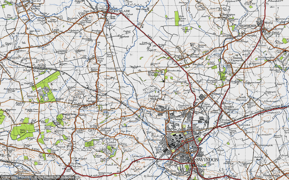 Old Map of Haydon, 1947 in 1947