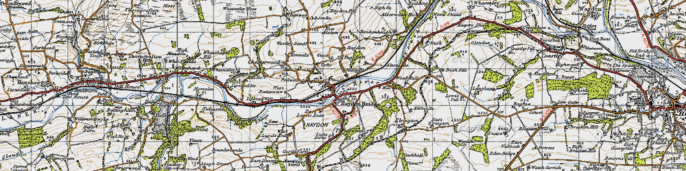 Old map of Haydon Bridge in 1947