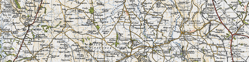 Old map of Hayes in 1947
