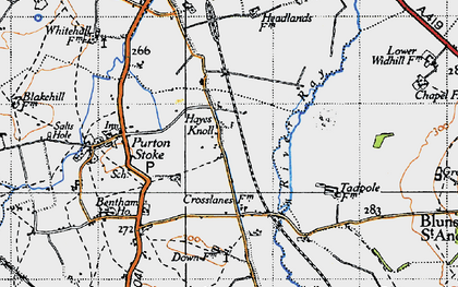Old map of Hayes Knoll in 1947