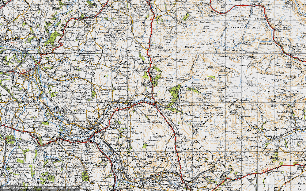 Old Map of Hayfield, 1947 in 1947