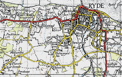 Old map of Haylands in 1945