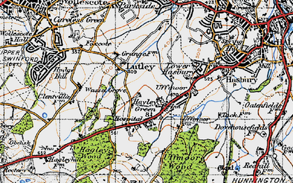 Old map of Hayley Green in 1947