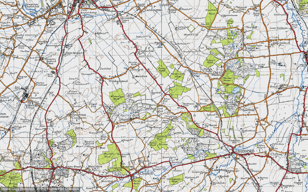 Old Map of Haynes, 1946 in 1946