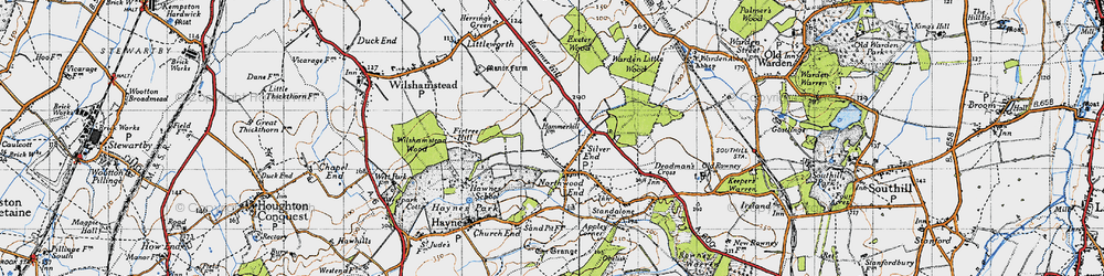Old map of Haynes in 1946