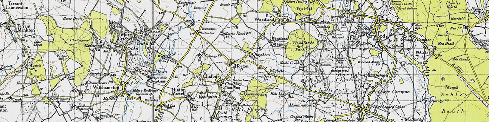 Old map of Haythorne in 1940