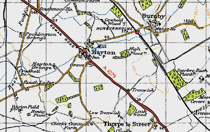 Old map of Hayton in 1947