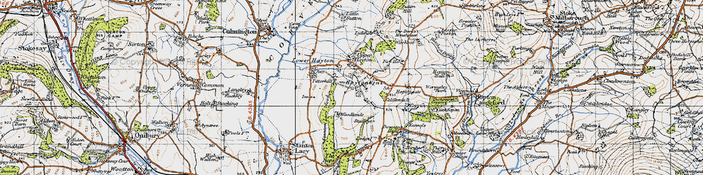 Old map of Hayton's Bent in 1947