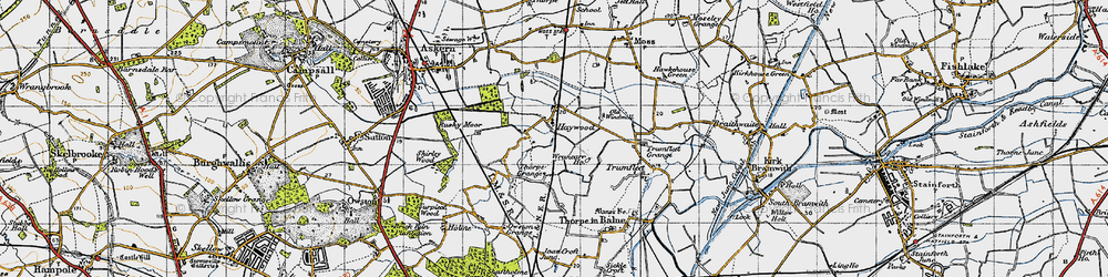 Old map of Wrancarr Ho in 1947