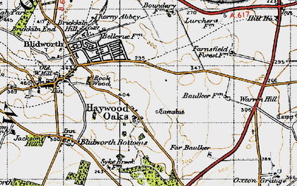 Old map of Haywood Oaks in 1947