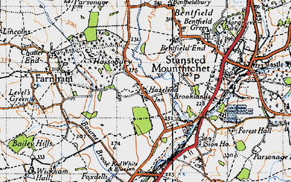Old map of Hazel End in 1946