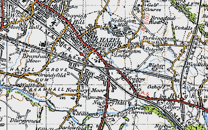 Old map of Hazel Grove in 1947
