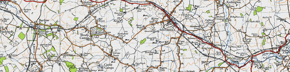 Old map of Hazel Stub in 1946