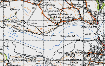 Old map of Hazelbeach in 1946