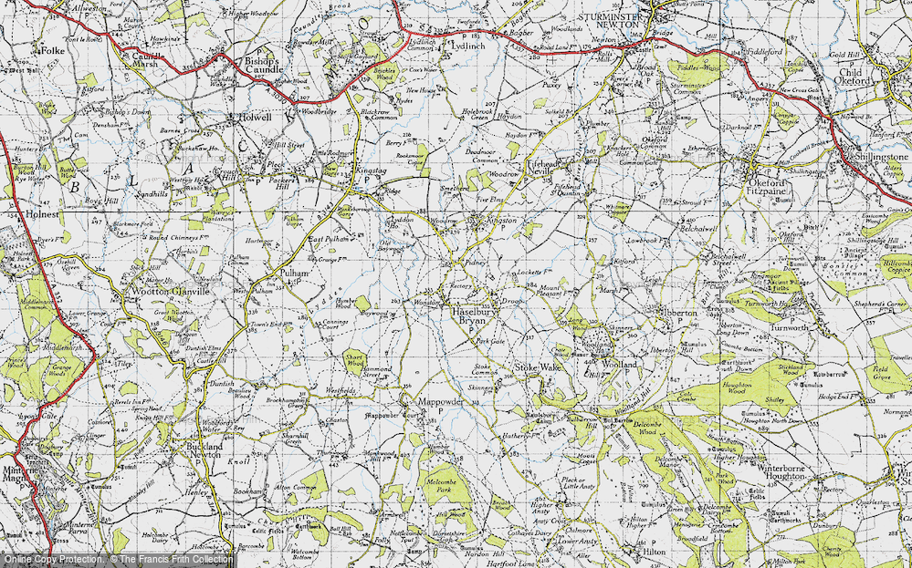 Old Map of Hazelbury Bryan, 1945 in 1945