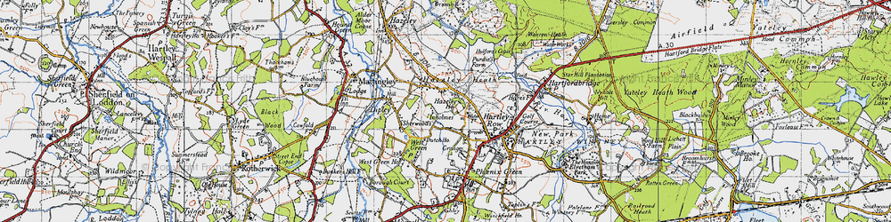 Old map of Hazeley Bottom in 1940