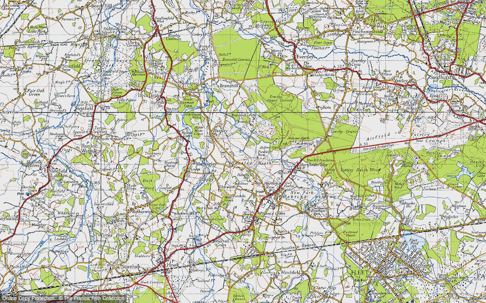 Old Map of Historic Map covering Bramshill Ho (Police College) in 1940