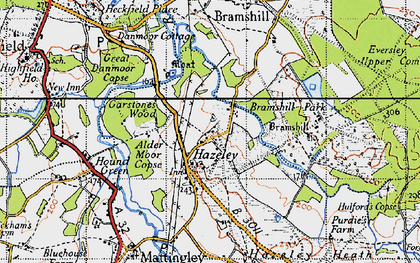 Old map of Hazeley Lea in 1940
