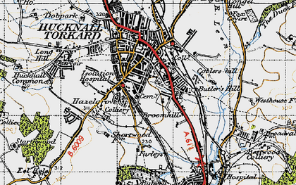 Old map of Hazelgrove in 1946