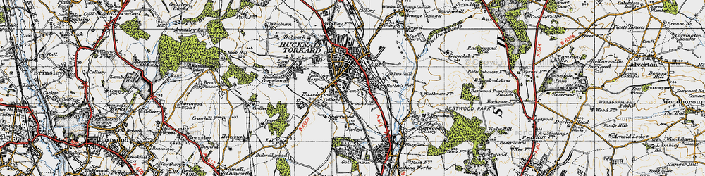 Old map of Hazelgrove in 1946
