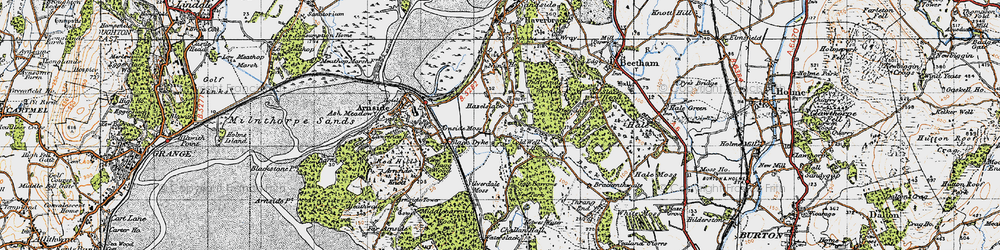 Old map of Hazelslack in 1947