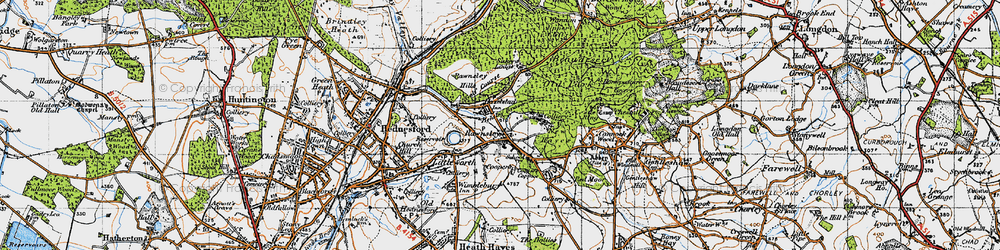 Old map of Hazelslade in 1946