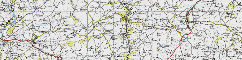 Old map of Blackdown Rings in 1946