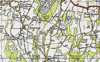 Old map of Hazelwood in 1946