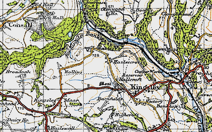 Old map of Hazlecross in 1946
