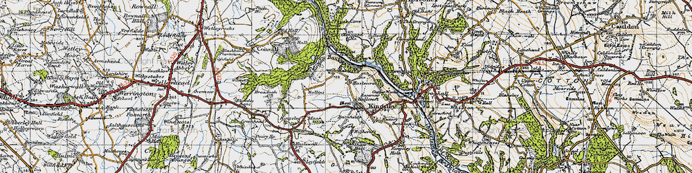 Old map of Hazlecross in 1946