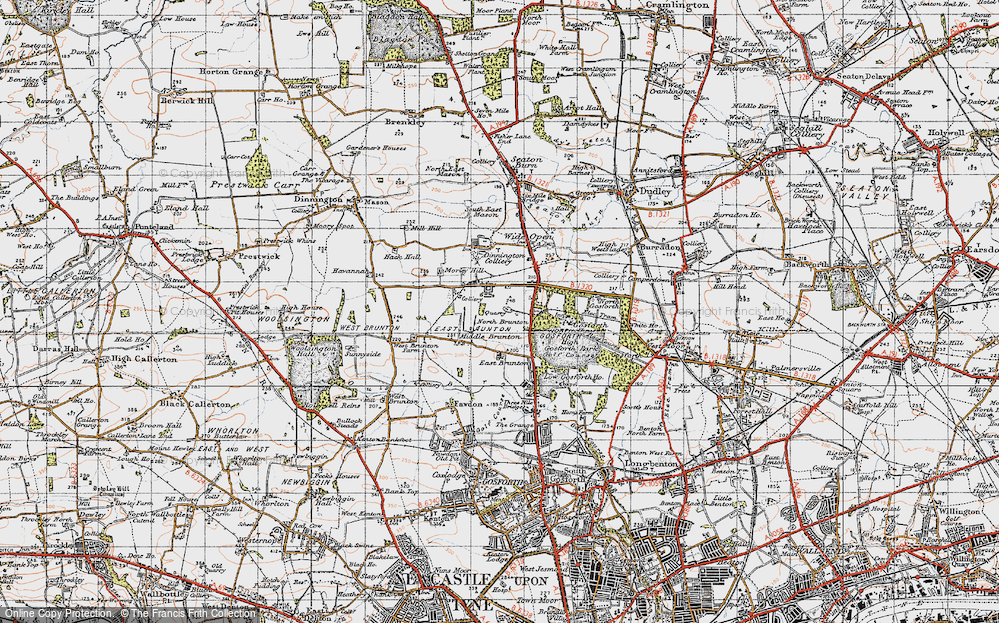 Old Map of Historic Map covering North Brunton in 1947