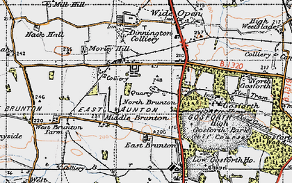 Old map of Hazlerigg in 1947